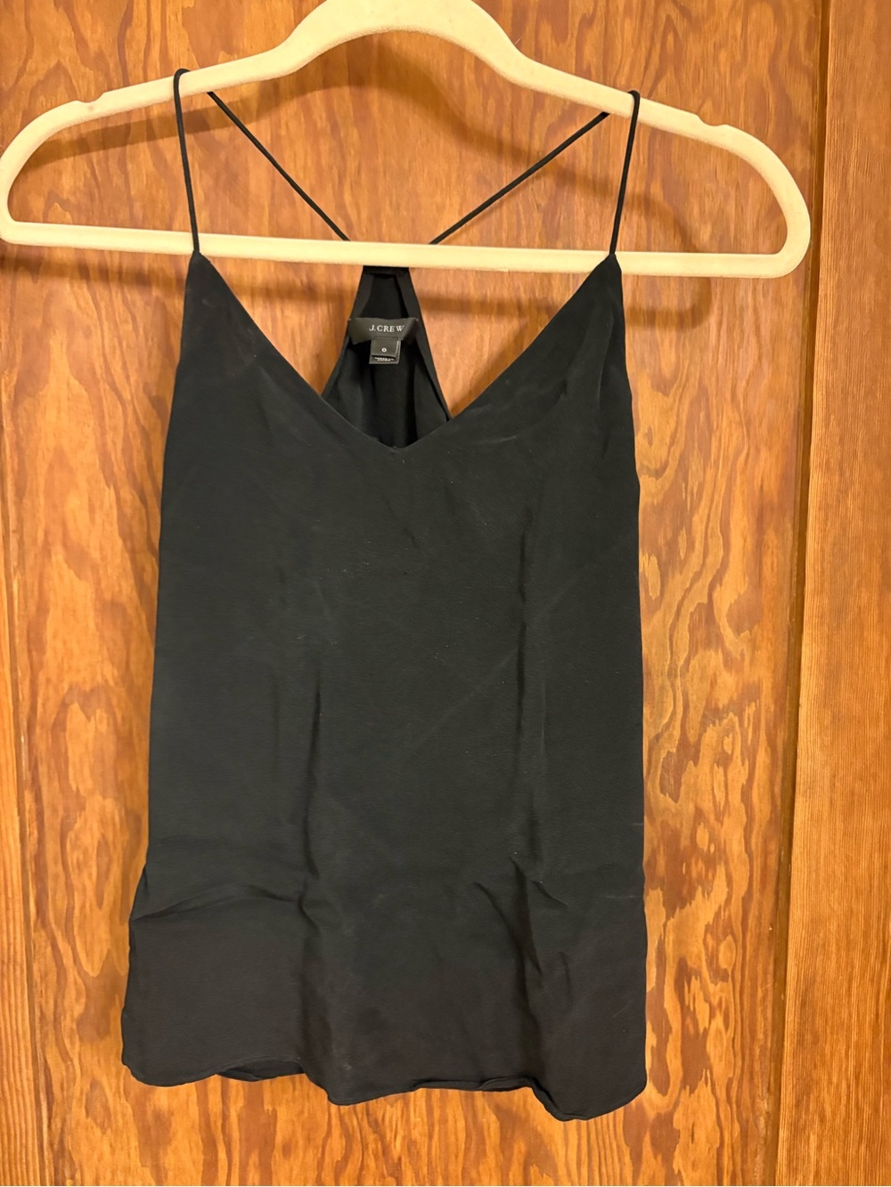 J. Crew Black Silk Spaghetti-Strap Cami Size S